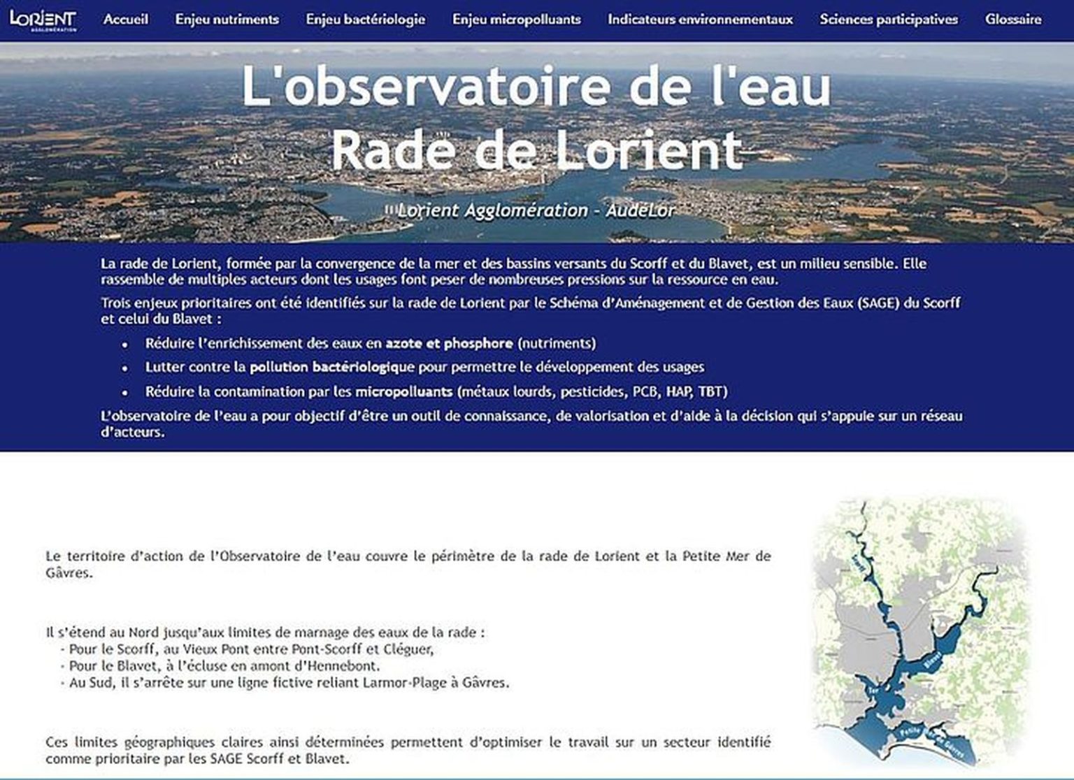 Outil Cartographique « Observatoire De L’Eau De La Rade De Lorient Et ...